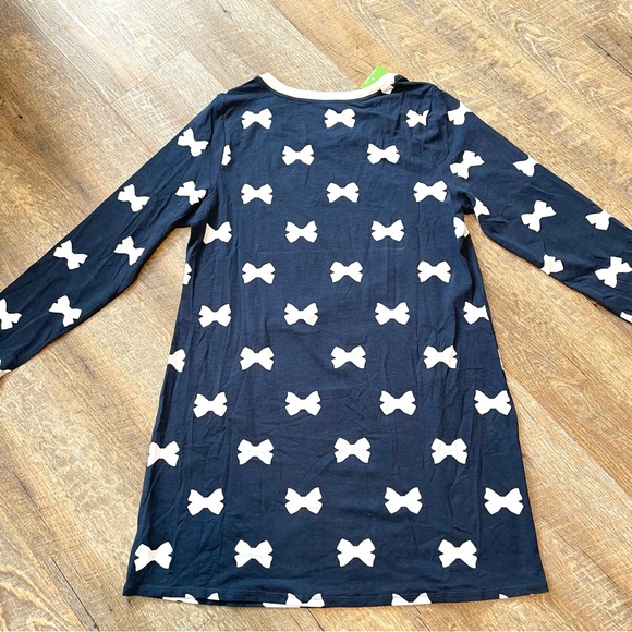 Kate Spade Navy and White Bows Sleep Shirt Nightgown - Picture 5 of 7